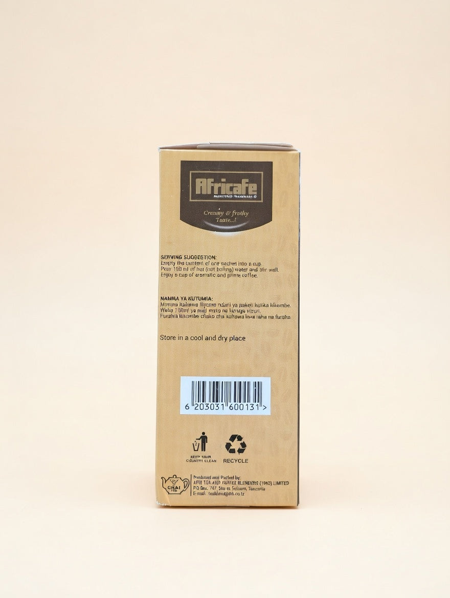 Africafe Premium Instant Cappuccino Mix | Frothy & Creamy Tanzanian Coffee Pre-Mix | All-in-One Espresso, Creamer & Sugar Sachets | Halal Certified | 2-Pack Value Box (24 Sachets, 600g Total)
