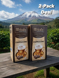 Africafe Premium Instant Cappuccino Mix | Frothy & Creamy Tanzanian Coffee Pre-Mix | All-in-One Espresso, Creamer & Sugar Sachets | Halal Certified | 2-Pack Value Box (24 Sachets, 600g Total)