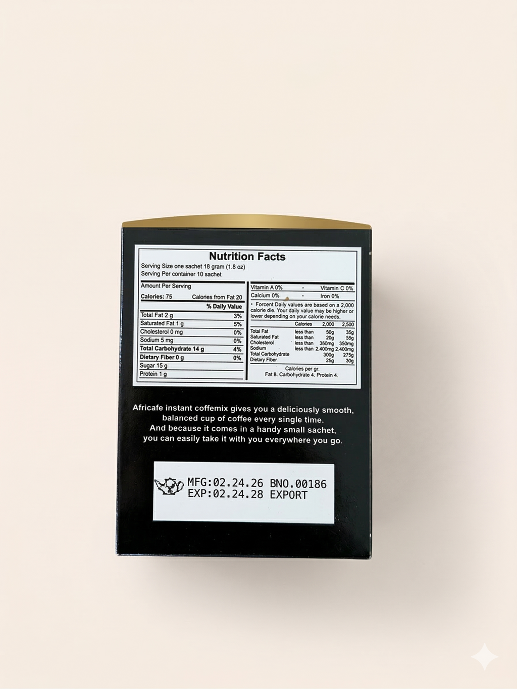 Africafe Premium 3-in-1 Instant Coffee Mix | Sweet & Creamy Tanzanian Brew (10 Sachets)